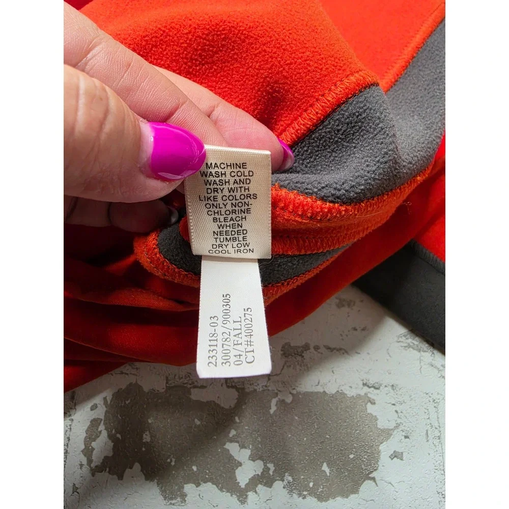 Banana Republic Mens Quarter Zip Pullover Orange Gray Athletic Fleece 233118-03